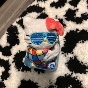 Hello Kitty Plush with Red Bow and Blue Sunglasses